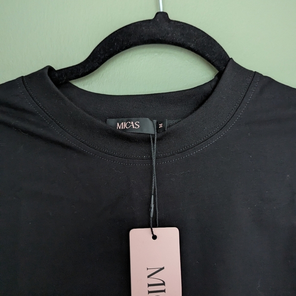 NWT 🌟 Black Micas Sleeveless T-shirt Top Size Medium - Picture 5 of 6